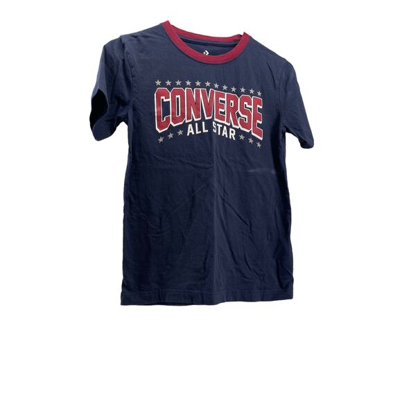 Converse All Star Bays' Blue Graphic Short Sleeve T-Shirt Size Medium 10-12 - Picture 1 of 6